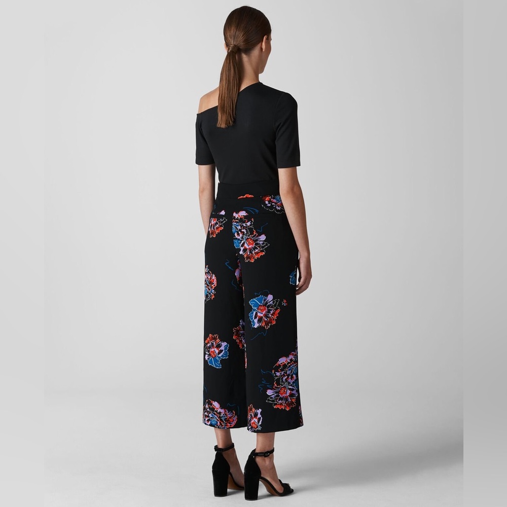 Whistles Freya Floral Cropped Culotte Wide Leg Pants Size 0/XS - Picture 4 of 9